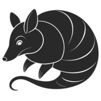 Armadillo Monochrome Illustration Mammal With Bony Armor Shell Animal Graphic Design vector