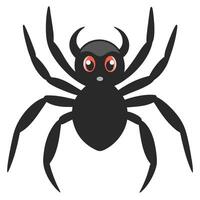 Cartoon Devil Spider With Red Eyes For Halloween Design Elements vector