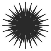 Dark Round Abstract Starburst Shape With Pointed Edges And Minimalist Design vector