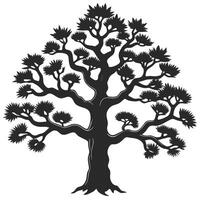 Detailed Silhouette Of A Stylized Tree On A White Background Illustration vector