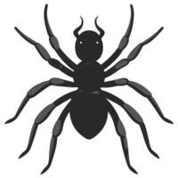 Cartoon Black Devil Spider With Horns Isolated On White Background vector