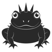 Cartoon Style Black Frog With Spikes Illustration Design Element vector