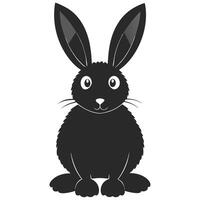 Minimalist Black And White Rabbit Illustration For Easter And Spring Season vector