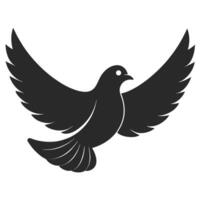 Minimalist Black Dove Illustration Isolated On White Background Symbol Of Peace vector