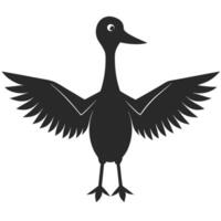 Simple Bird Silhouette With Open Wings For Decorative Design Projects vector