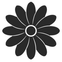 Simple Black And White Daisy Flower Illustration Icon For Graphic Design Projects vector
