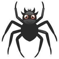 Cartoon Halloween Spider With Horns Isolated On White Background Illustration vector