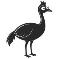 Cartoon Illustration Of A Funny Cassowary Bird Standing On Isolated White vector