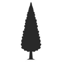 Silhouette Illustration Of A Coniferous Tree Simple Black Isolated Graphic vector