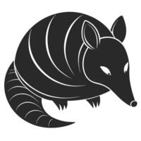 Armadillo Silhouette Graphic Illustration Animal Design Isolated On White vector