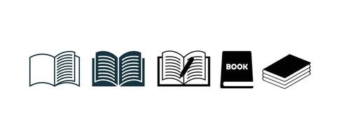 Book icon set . open book icon vector