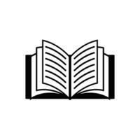 open book icon in black. vector