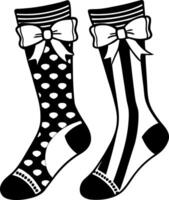 Socks with polka dots and bows vector