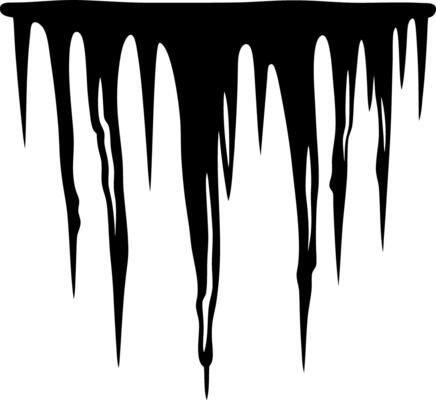Ice dripping down a wall illustration