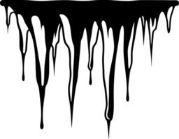 A black and white drawing of a dripping paint vector
