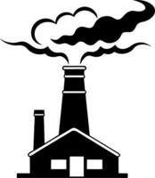 Factory with smoke coming out of the chimney vector