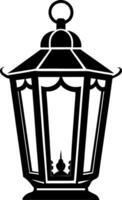 An old lantern with a light on top vector