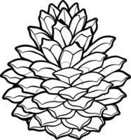 A black and white drawing of a pine cone vector