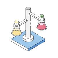 Lab experiment retort stand icon designed in isometric style vector
