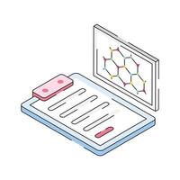 Get this latest isometric outline icon of lab report vector