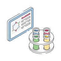 Modern isometric style icon showing chemistry lecture vector