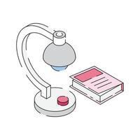 Study lamp with a book, icon in isometric style vector