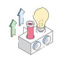 Light experiment icon creatively designed in isometric outline style vector