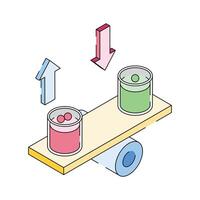 Balance experiment icon creatively designed in isometric style vector