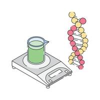 Creatively designed isometric icon showing genetics test vector