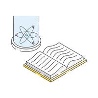 Science book icon creatively designed in isometric outline style vector