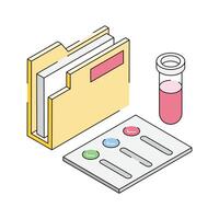 Premium icon of lab folder designed in isometric style vector