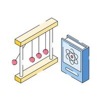 Here is an isometric icon of physics pendulum experiment vector