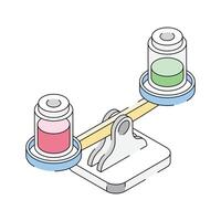 Latest icon of lab balance experiment in isometric style vector