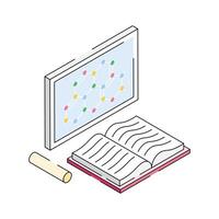 Ready to use isometric icon showing chemistry course lecture vector