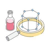 A captivating isometric icon showing science research vector