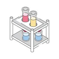 Get this amazing isometric outline icon showing lab vial rack vector