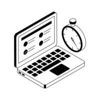 Ready to use isometric style icon of online exam. vector