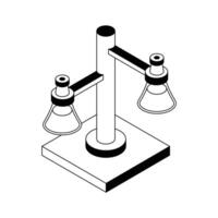 Lab experiment retort stand icon designed in isometric style. vector
