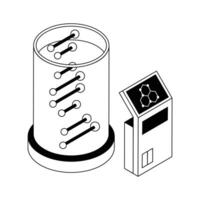 Easy to edit isometric style icon depicting biotechnology concept. vector