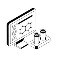 Check out premium isometric icon of bioengineering study. vector