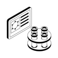 Modern isometric style icon showing chemistry lecture. vector