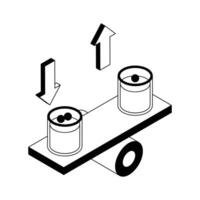 Balance experiment icon creatively designed in isometric style. vector