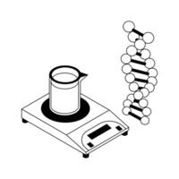 Creatively designed isometric icon showing genetics test. vector