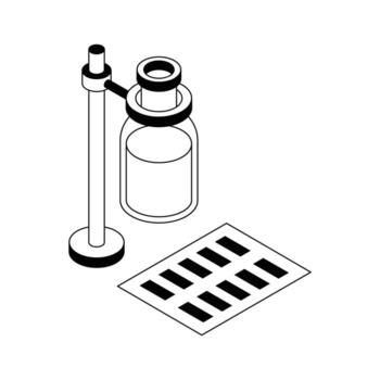 Lab stand icon creatively designed in isometric outline style. vector