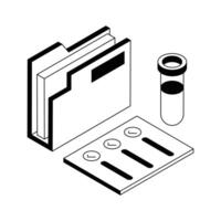 Premium icon of lab folder designed in isometric style. vector