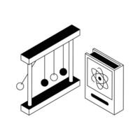 Here is an isometric icon of physics pendulum experiment. vector