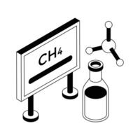 Chemistry class icon creatively designed in isometric style. vector