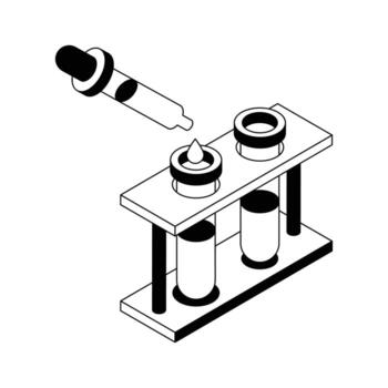 An icon of lab reaction designed in isometric outline style. vector