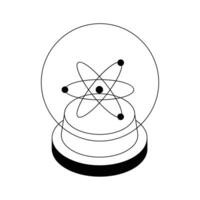A handy isometric style icon of atom structure study. vector