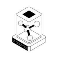 Visually appealing isometric style icon of molecules bonding. vector